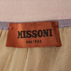 Pre Owned Missoni Pink Striped Lurex Knit Wide-Leg Trousers M