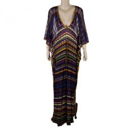 مملوكة مسبقًا Missoni Purple Crochet Knit Long Beach Dress M