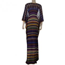 مملوكة مسبقًا Missoni Purple Crochet Knit Long Beach Dress M