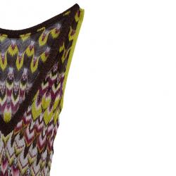 Pre Owned Missoni Ruffled Crochet Knit Dress M