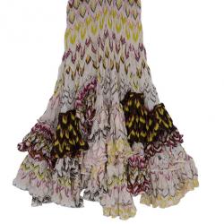 Pre Owned Missoni Ruffled Crochet Knit Dress M