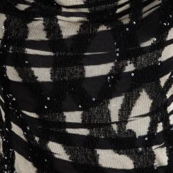 Pre Owned Missoni Black and Beige Sequined Crochet Knit Lietta Dress S