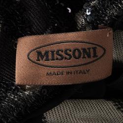 Pre Owned Missoni Black and Beige Sequined Crochet Knit Lietta Dress S