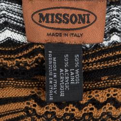 Pre Owned Missoni Multicolor Chevron Pattern Knit Poncho ( One Size )