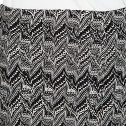 Pre Owned Missoni Patterned Perforated Knit Box Pleat Detail Maxi Skirt M