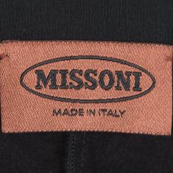 Pre Owned Missoni Patterned Perforated Knit Box Pleat Detail Maxi Skirt M