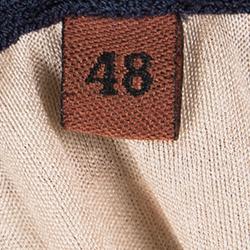 Pre Owned Missoni Multicolor Patterned Perforated Knit Cardigan and Skirt Set L