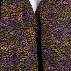 Pre Owned Missoni Multicolor Perforated Lurex Knit Sleeveless Maxi Dress and Scarf Set L