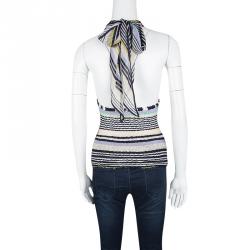 Pre Owned Missoni Mutlicolor Striped Knit Halter Top S