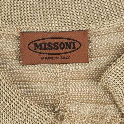 Pre Owned Missoni Gold Rib Knit Short Sleeve Cardigan S