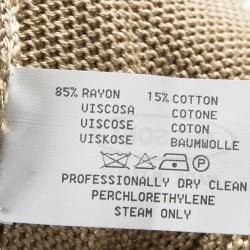 Pre Owned Missoni Gold Rib Knit Short Sleeve Cardigan S