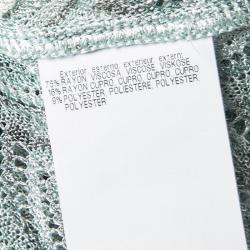 Pre Owned Missoni Multicolor Perforated Patterned Knit Short Sleeve Tunic S