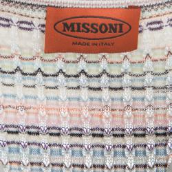 Pre Owned Missoni Multicolor Textured Knit Button Front Long Sleeve Cardigan L