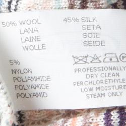 Pre Owned Missoni Multicolor Textured Knit Button Front Long Sleeve Cardigan L