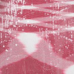 Pre Owned Missoni Red and White Sequin Embellished Knit Noodle Strap Maxi Dress M