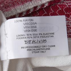 Pre Owned Missoni Red and White Sequin Embellished Knit Noodle Strap Maxi Dress M