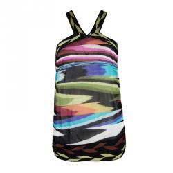 Pre Owned Missoni Multicolor Patterned Knit Cross Back Sleeveless Crop Top M