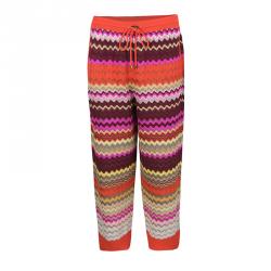Pre Owned Missoni Multicolor Wave Pattern Knit Track Pants M