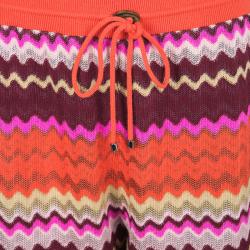 Pre Owned Missoni Multicolor Wave Pattern Knit Track Pants M