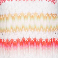 Pre Owned Missoni Multicolor Perforated Knit Long Tank Top S