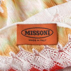 Pre Owned Missoni Multicolor Perforated Knit Long Tank Top S