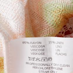 Pre Owned Missoni Multicolor Perforated Knit Long Tank Top S