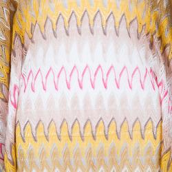 Pre Owned Missoni Multicolor Patterned Perforated Knit Kaftan Top S