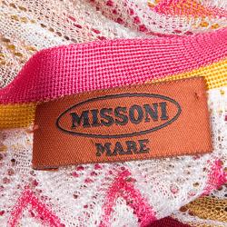 Pre Owned Missoni Multicolor Patterned Perforated Knit Kaftan Top S