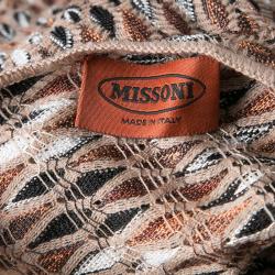 Pre Owned Missoni Multicolor Perforated Jacquard Knit Paneled Sleeveless Dress M