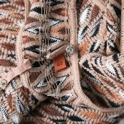 Pre Owned Missoni Multicolor Perforated Jacquard Knit Paneled Sleeveless Dress M