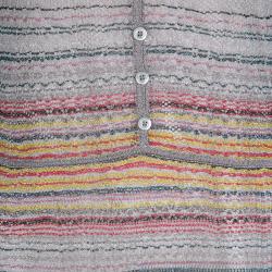 Pre Owned Missoni Grey Perforated Lurex Knit Detail Long Sleeve Maxi Dress S