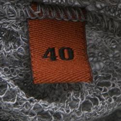 Pre Owned Missoni Grey Perforated Lurex Knit Detail Long Sleeve Maxi Dress S