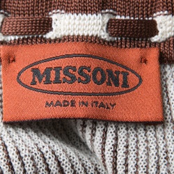 Pre Owned Missoni Multicolor Chevron Knit Cutout Tie Detail Sleeveless Top M