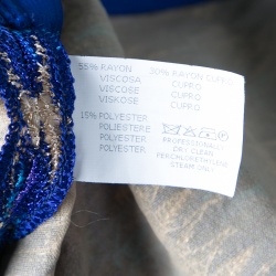 Pre Owned Missoni Blue Perforated Lurex Knit Blouson Dress M