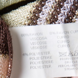 Pre Owned Missoni Multicolor Striped Lurex Knit Detail Short Sleeve Draped Top S