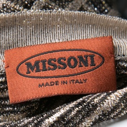 Pre Owned Missoni Metallic Checked Contrast Hem Detail Sleeveless Top S