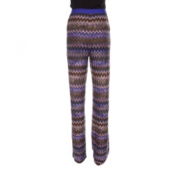 Missoni Multicolor Chevron Knit Elasticized Waist Pants L