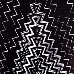Pre Owned Missoni Black Chevron Pattern Knit Maxi Skirt M