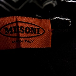 Pre Owned Missoni Black Chevron Pattern Knit Maxi Skirt M