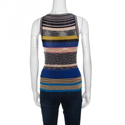 Pre Owned Missoni Multicolor Rib Knit Sleeveless Tank Top S