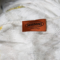 Pre Owned Missoni Multicolor Patterned Knit Draped Open Front Long Cardigan M