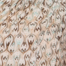 Pre Owned Missoni Brown and Blue Ombre Perforated Knit Draped Front Shift Dress M