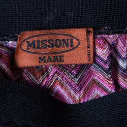 Pre Owned Missoni Mare Pink Chevron Pattern Lurex Knit Faux Wrap Skirt S