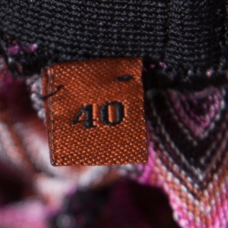 Pre Owned Missoni Mare Pink Chevron Pattern Lurex Knit Faux Wrap Skirt S