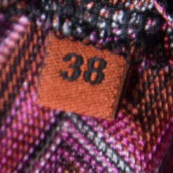 Pre Owned Missoni Mare Pink Lurex Chevron Pattern Knit Faux Wrap Crop Top S