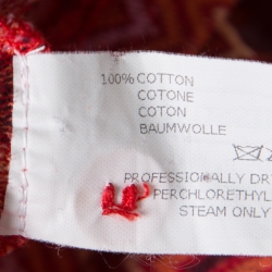 Pre Owned Missoni Burnt Orange Chevron Pattern Jacquard Knit Polo T-Shirt M