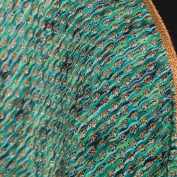 Pre Owned Missoni Multicolor Perforated Lurex Knit Open Front Poncho ( One Size )