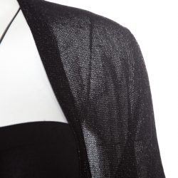 Pre Owned Missoni Metallic Black Knit Front Open Long Cardigan M