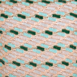 Pre Owned M Missoni Beige and Green Lurex Knit Ombre Raglan Sleeve Top S