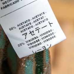 Pre Owned M Missoni Beige and Green Lurex Knit Ombre Raglan Sleeve Top S